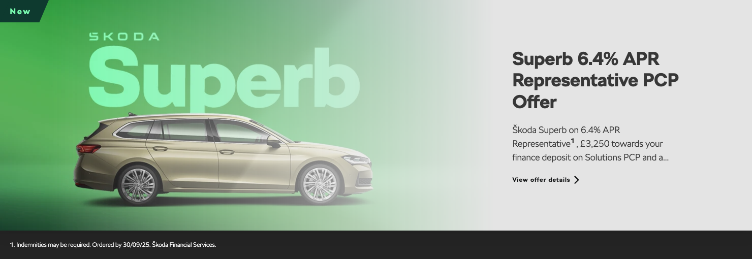 Skoda Superb 6.4% APR PCP Offer