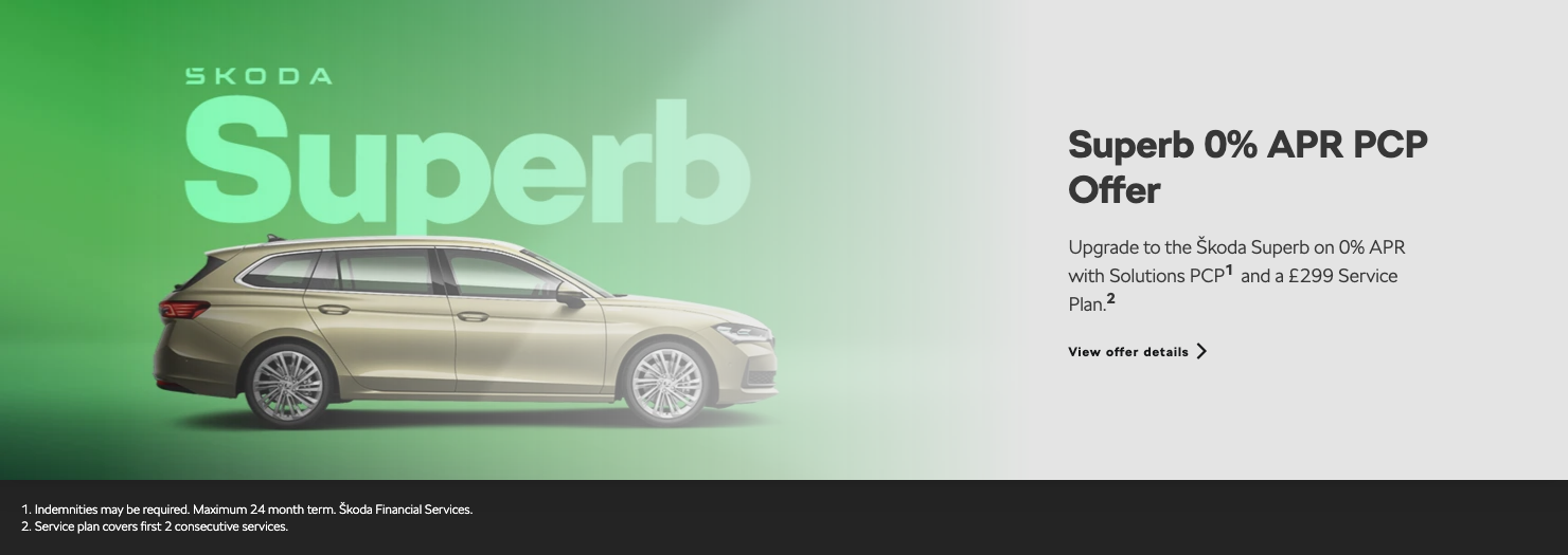 Skoda Superb 0% APR PCP Offer