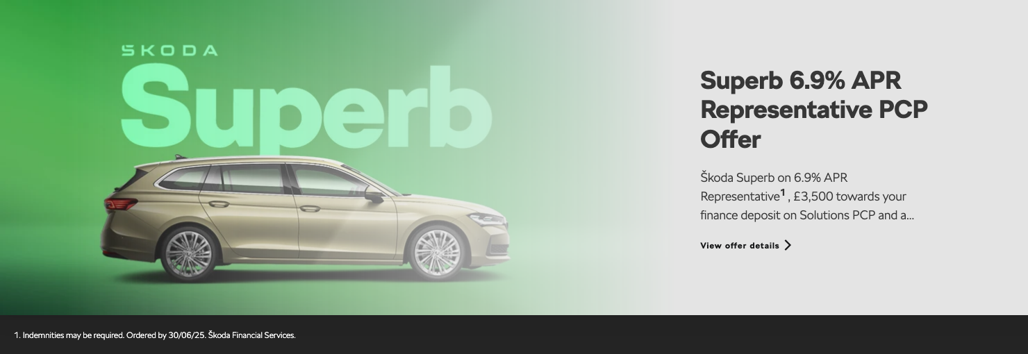 Skoda Superb 6.9% APR PCP Offer
