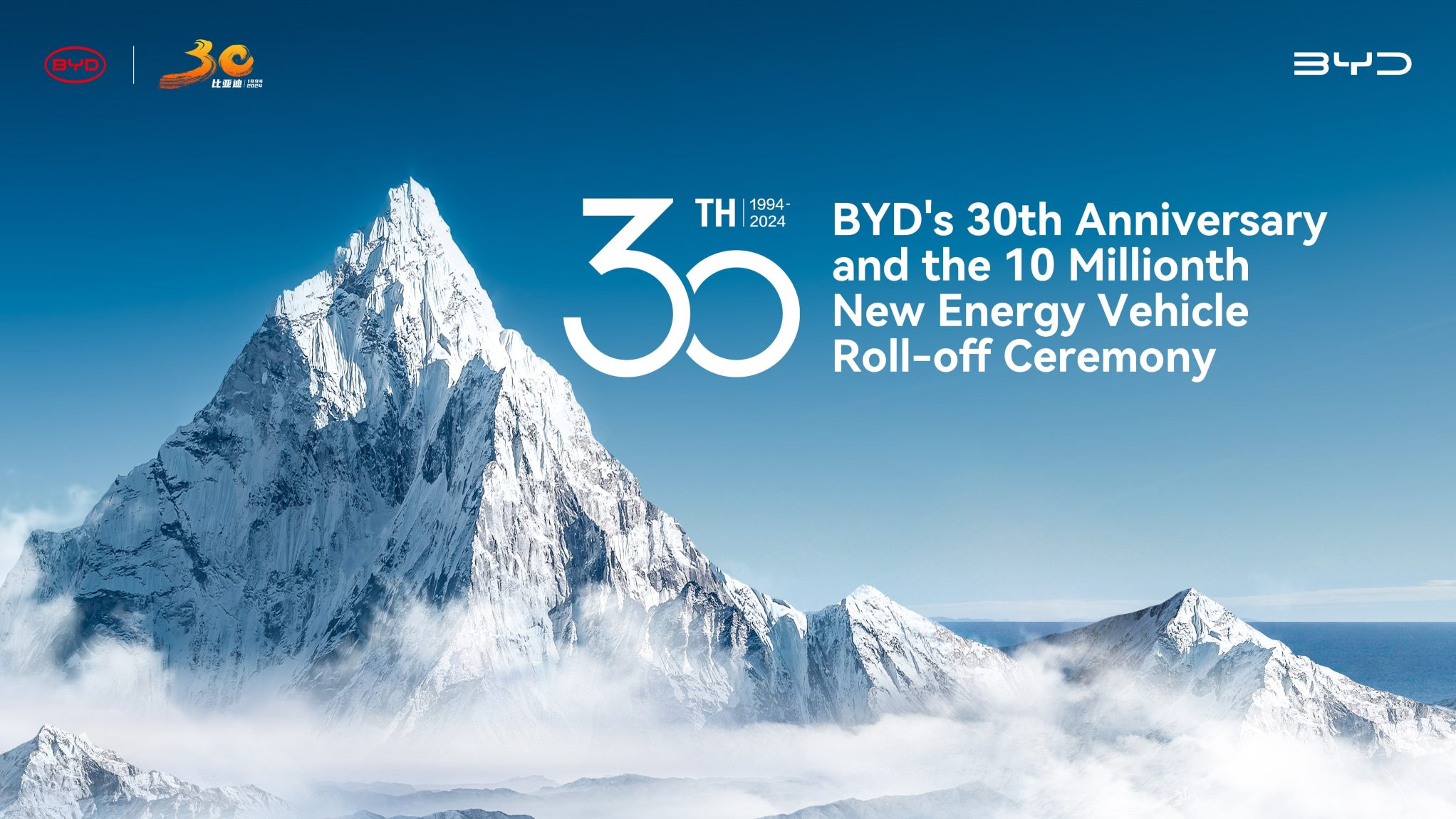 BYD's 30th Anniversary and 10 Millionth New Energy vehicle roll-off ceremony