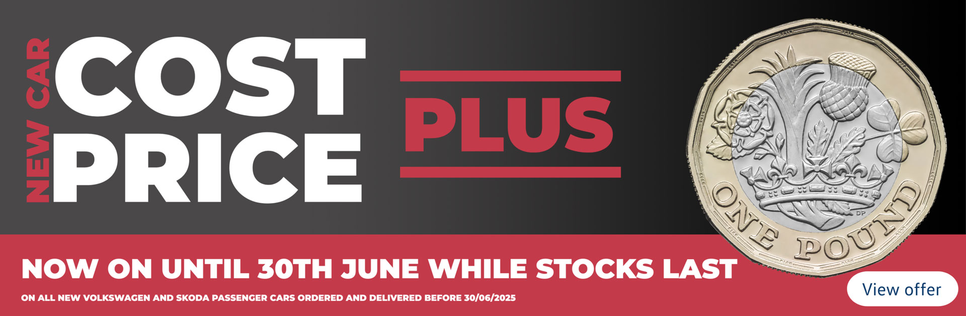 Cost Price +£1 event banner