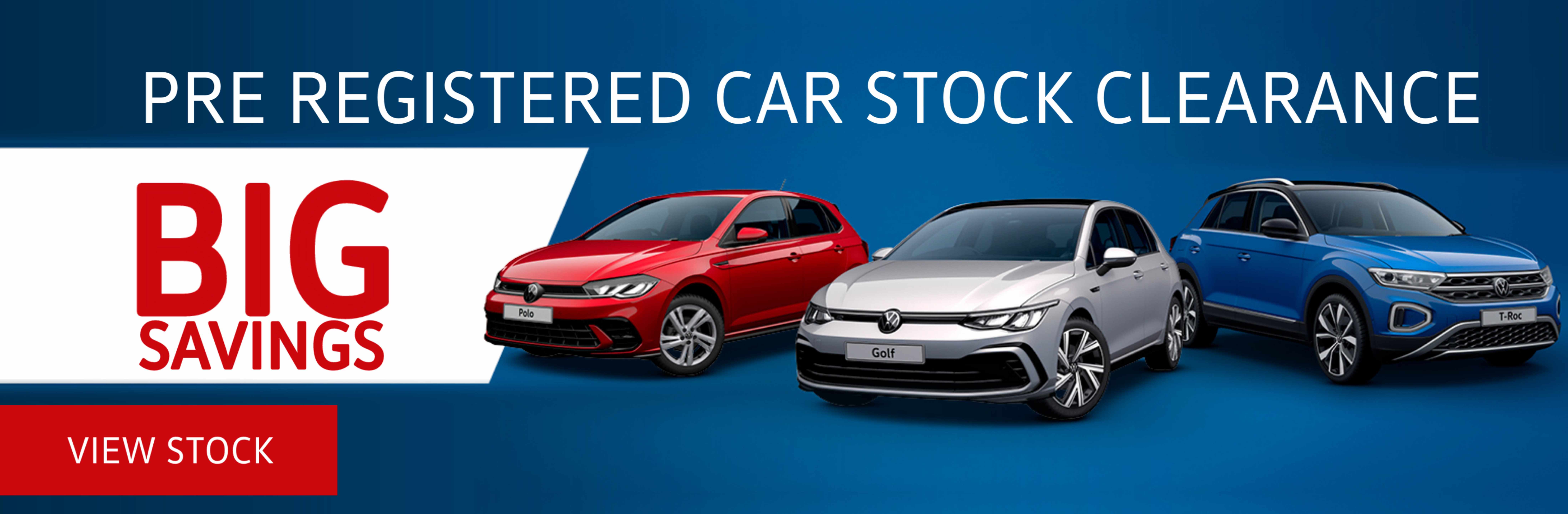 Pre Reg Car Stock Clearance